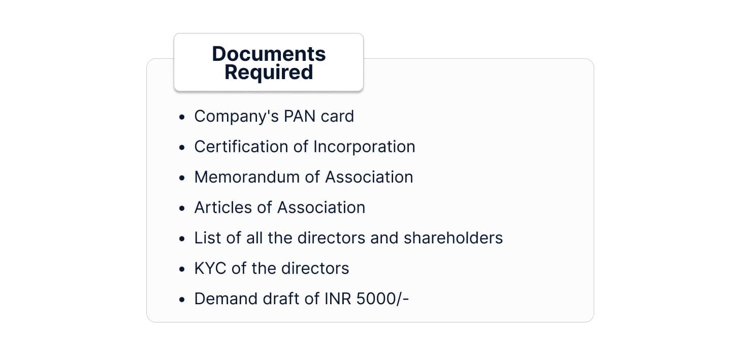 Documents Required for IP1 License
